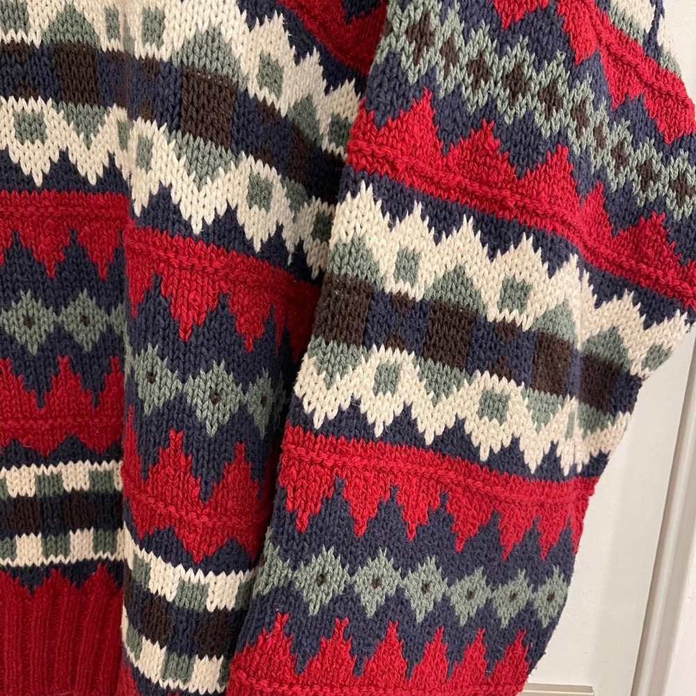 Vintage Eddie Bauer Geometric Sweater Holiday 80s Fall Retro Granola - Picture 8 of 11